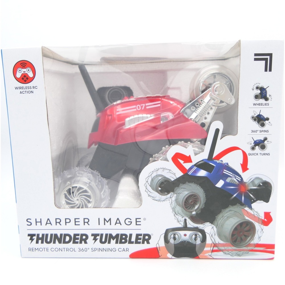 Sharper Image Thunder Tumbler Wireless Remote Control 360 Spinning Car Red 27MHz